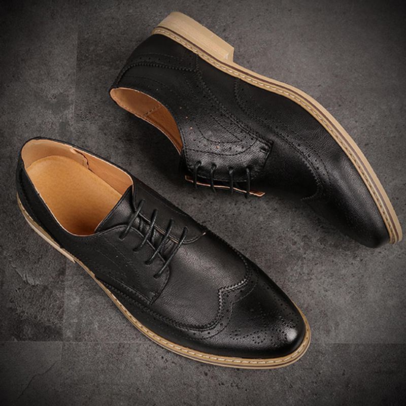 Herenbrogue Gesneden Casual Zacht Zakelijk Leren Oxfords