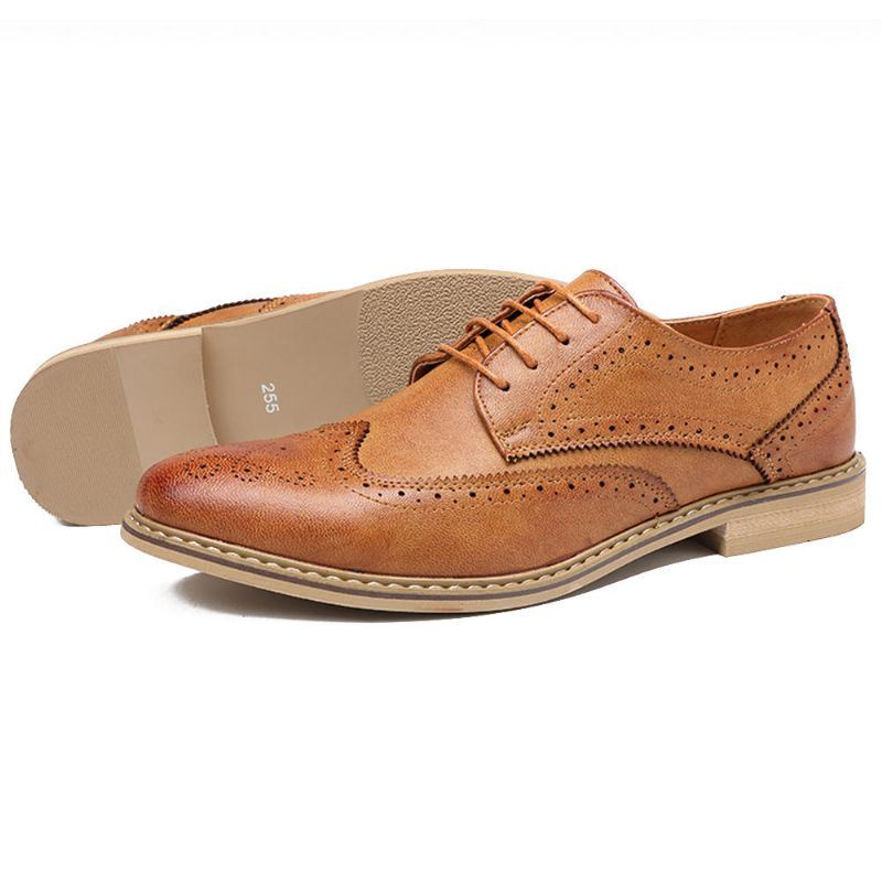 Herenbrogue Gesneden Casual Zacht Zakelijk Leren Oxfords