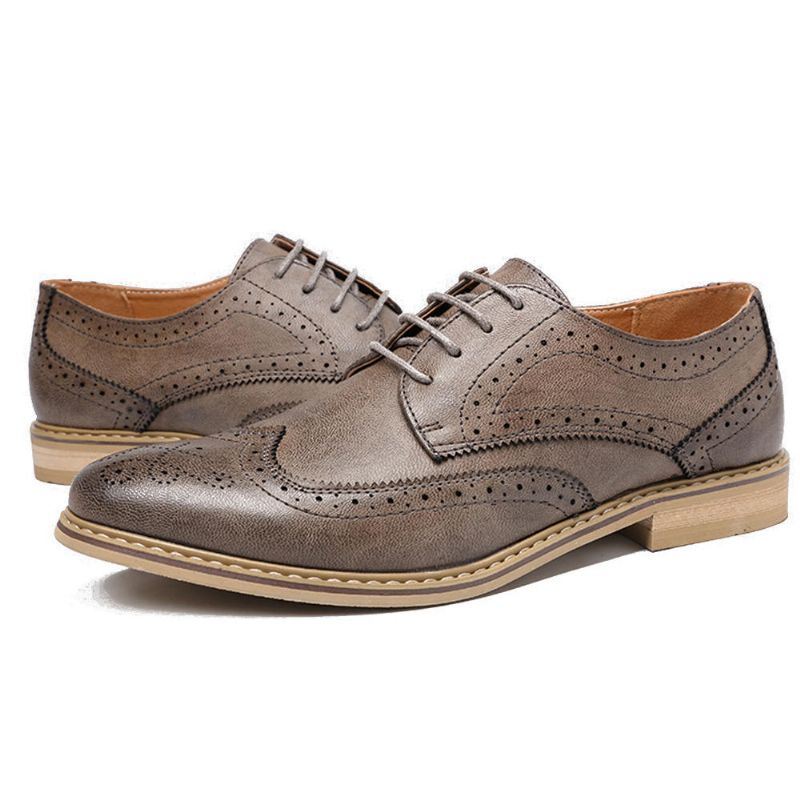 Herenbrogue Gesneden Casual Zacht Zakelijk Leren Oxfords