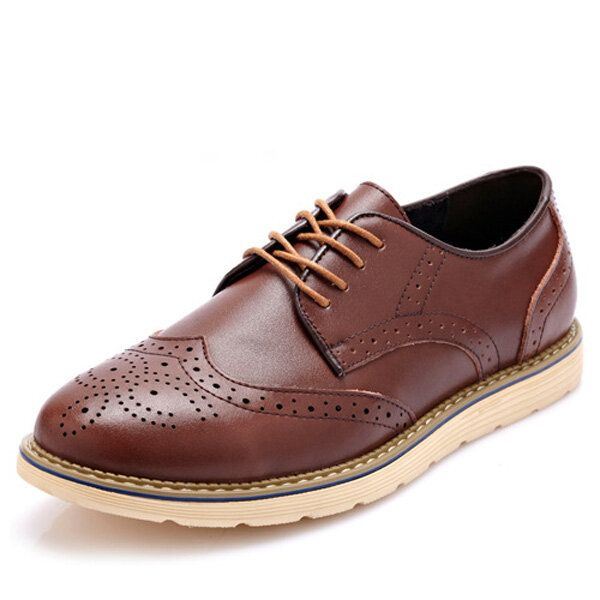 Herenmode Brogue Schoenen Veterschoenen Ronde Neus Britse Oxfords