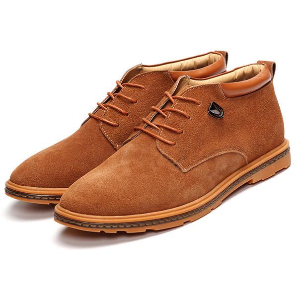 Herenschoenen Suède Oxfords Met Warme Wollen Fleece Voering