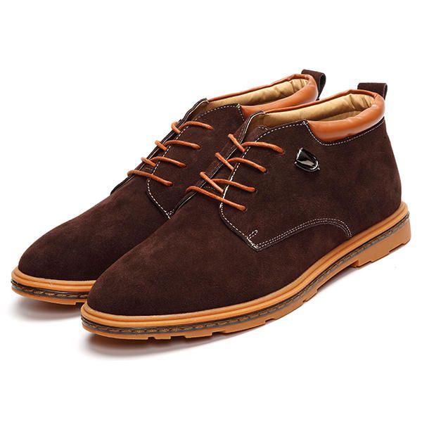 Herenschoenen Suède Oxfords Met Warme Wollen Fleece Voering