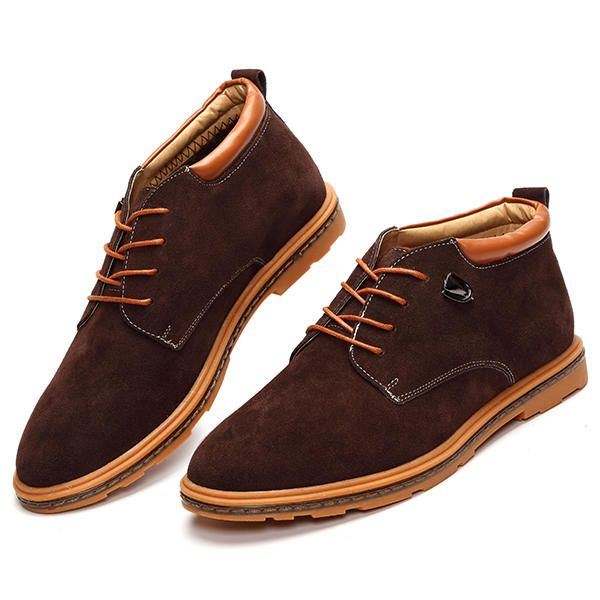 Herenschoenen Suède Oxfords Met Warme Wollen Fleece Voering