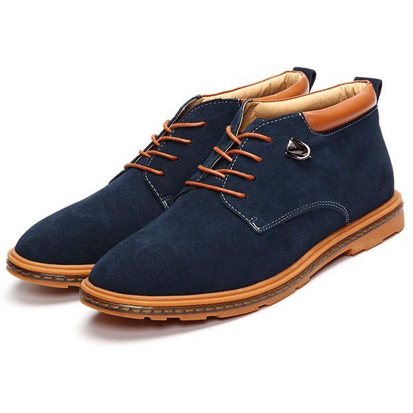 Herenschoenen Suède Oxfords Met Warme Wollen Fleece Voering