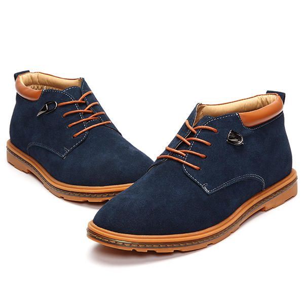 Herenschoenen Suède Oxfords Met Warme Wollen Fleece Voering