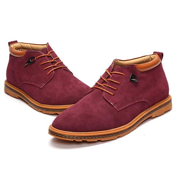 Herenschoenen Suède Oxfords Met Warme Wollen Fleece Voering