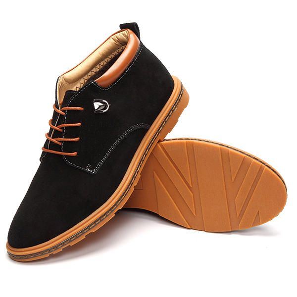 Herenschoenen Suède Oxfords Met Warme Wollen Fleece Voering