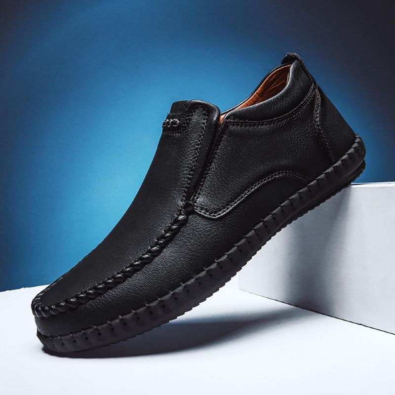 Retro-stiksels Voor Heren Comfortabel Zacht Leer Zakelijke Casual Oxfords