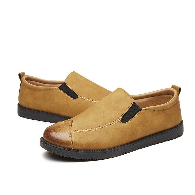 Zakelijke Casual Loafers Chelsea Slip On Werk Jurk Handstiksels Schoenen