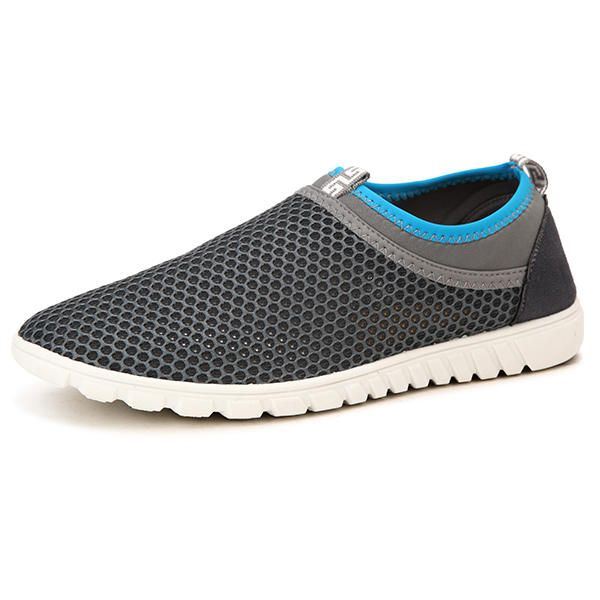 Big Size Heren Casual Sportschoenen Flats Comfortabel Ademend Mesh Hollow Out Sportschoenen