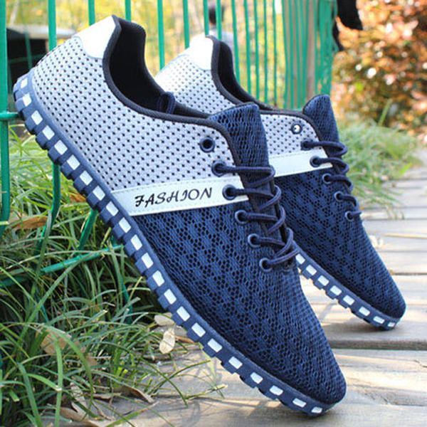 Big Size Heren Mesh Ademend Casual Outdoor Canvas Platte Sneakers