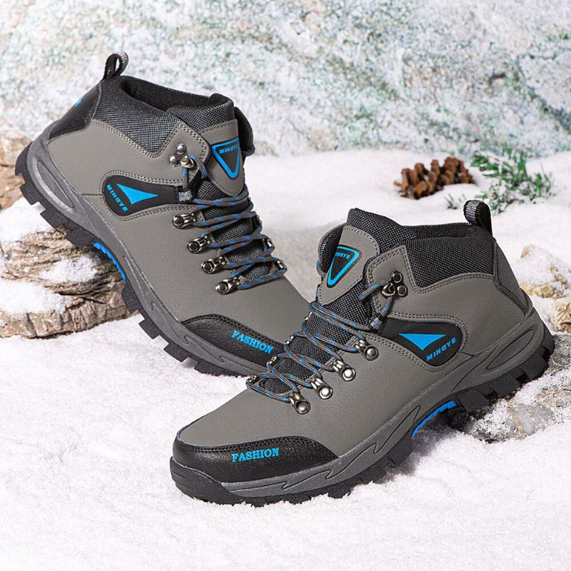 Heren Ademend Antislip Slijtvast Herfst Winter Plus Fluwelen Outdoor Sport Wandelschoenen