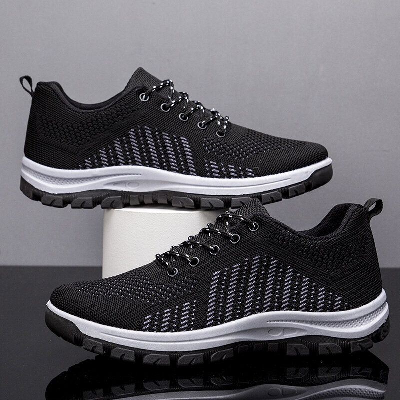 Heren Ademend Fly Weave Soft Bodem Antislip Comfy Sports Casual Hardloopschoenen