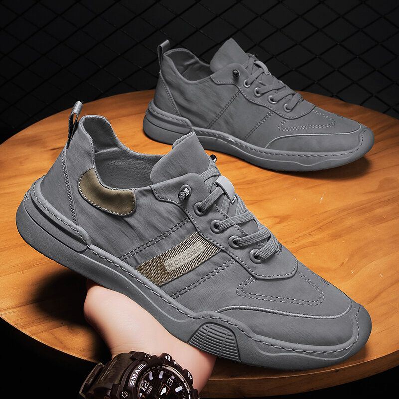 Heren Ademend Ijs Zijde Comfortabele Bodem Antislip Lace Up Soft Running Casual Sportschoenen