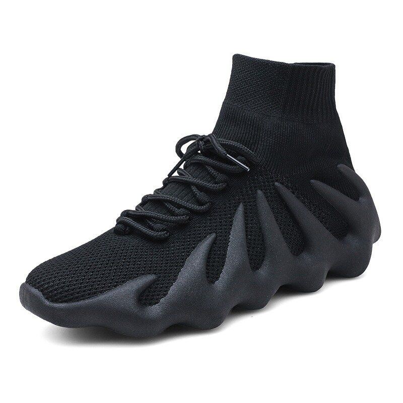 Heren Ademende Comfortabele Stof Zachte Zool Antislip Lace Up Platform Casual Sport Sneakers