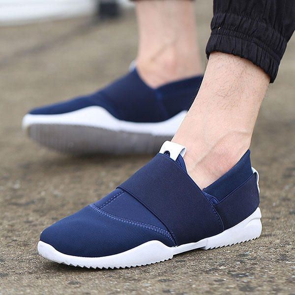 Heren Ademende Elastische Bnad Slip On Casual Sneakers