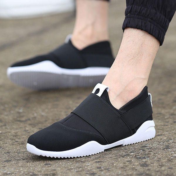 Heren Ademende Elastische Bnad Slip On Casual Sneakers