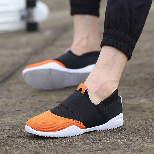 Heren Ademende Elastische Bnad Slip On Casual Sneakers