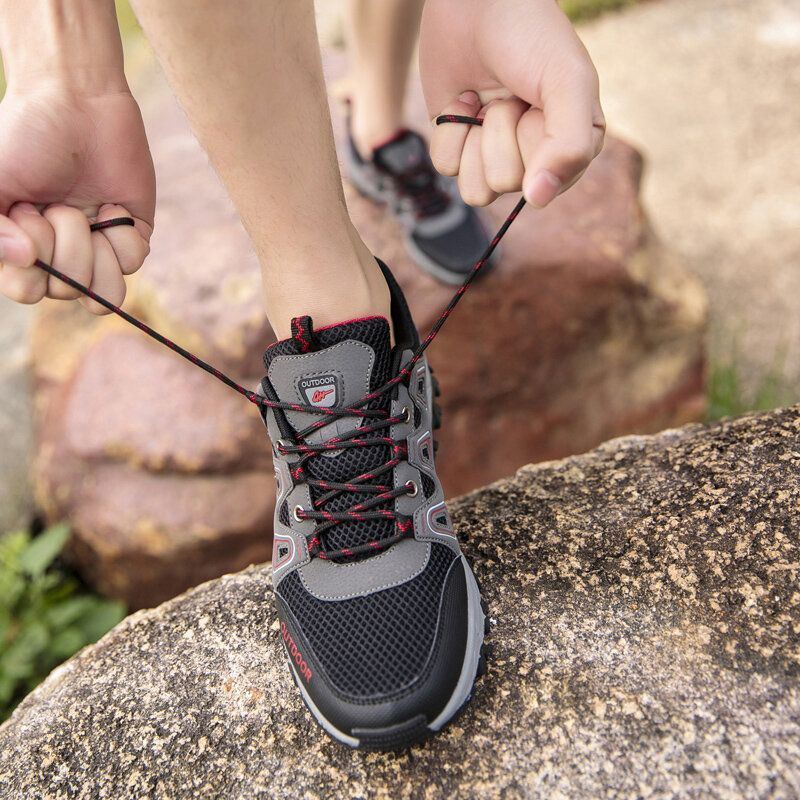 Heren Ademende Outdoor Veterschoenen Klimmen Wandelschoenen