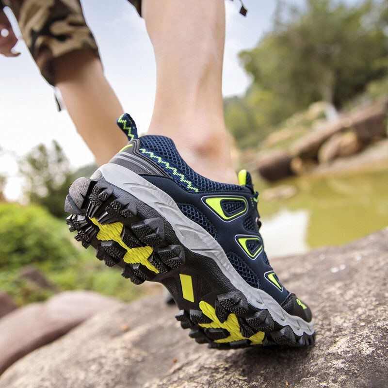 Heren Ademende Outdoor Veterschoenen Klimmen Wandelschoenen