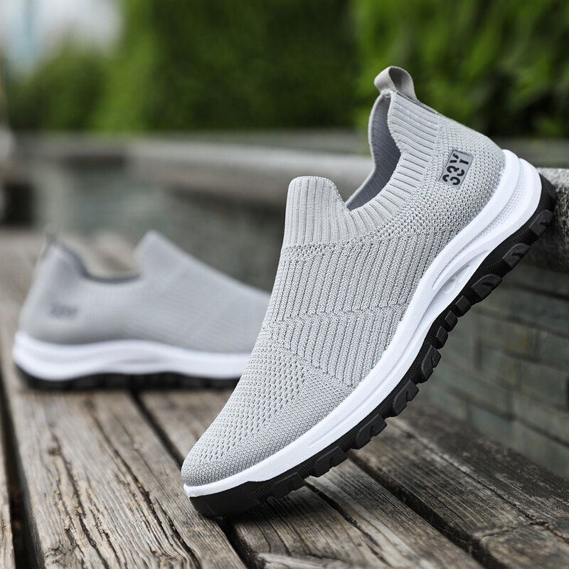 Heren Ademende Stof Antislip Comfortabele Slip On Casual Wandelschoenen