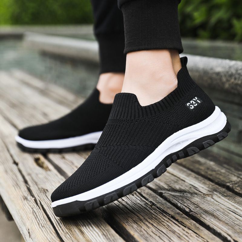 Heren Ademende Stof Antislip Comfortabele Slip On Casual Wandelschoenen