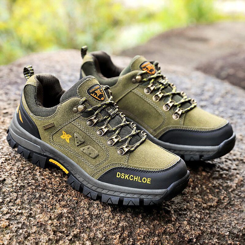 Heren Ademende Suède Zachte Zool Antislip Sport Casual Outdoor Wandelschoenen