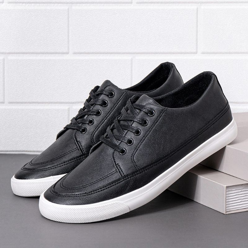 Heren Ademende Zachte Dikke Bodem Vintage Solid Lace Up Comfy Casual Schoenen