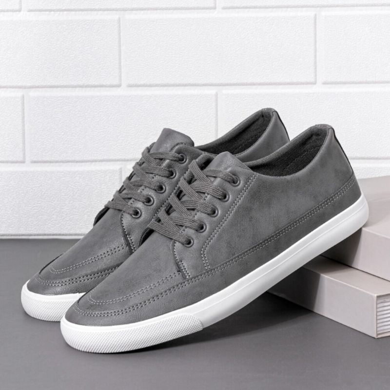 Heren Ademende Zachte Dikke Bodem Vintage Solid Lace Up Comfy Casual Schoenen