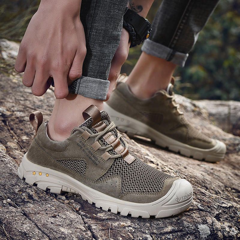 Heren Anti-collision Toe Ademende Outdoor Wandelsneakers