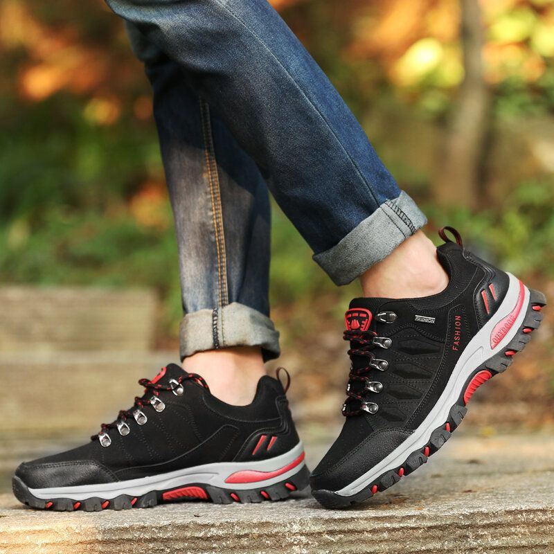 Heren Antislip Soft Sole Lace Up Comfortabele Outdoor Sport Casual Wandelschoenen