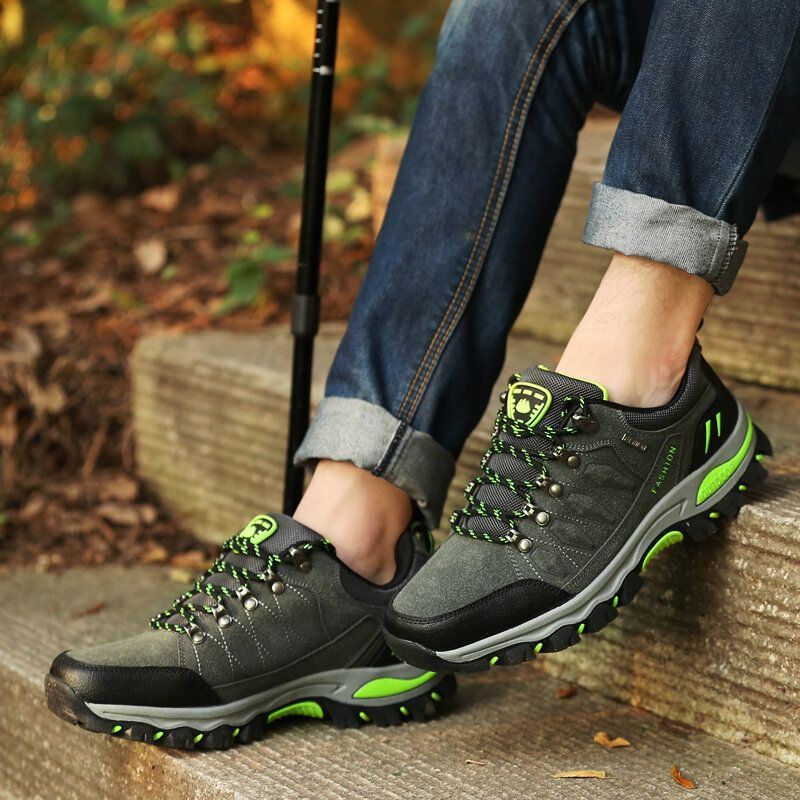 Heren Antislip Soft Sole Lace Up Comfortabele Outdoor Sport Casual Wandelschoenen