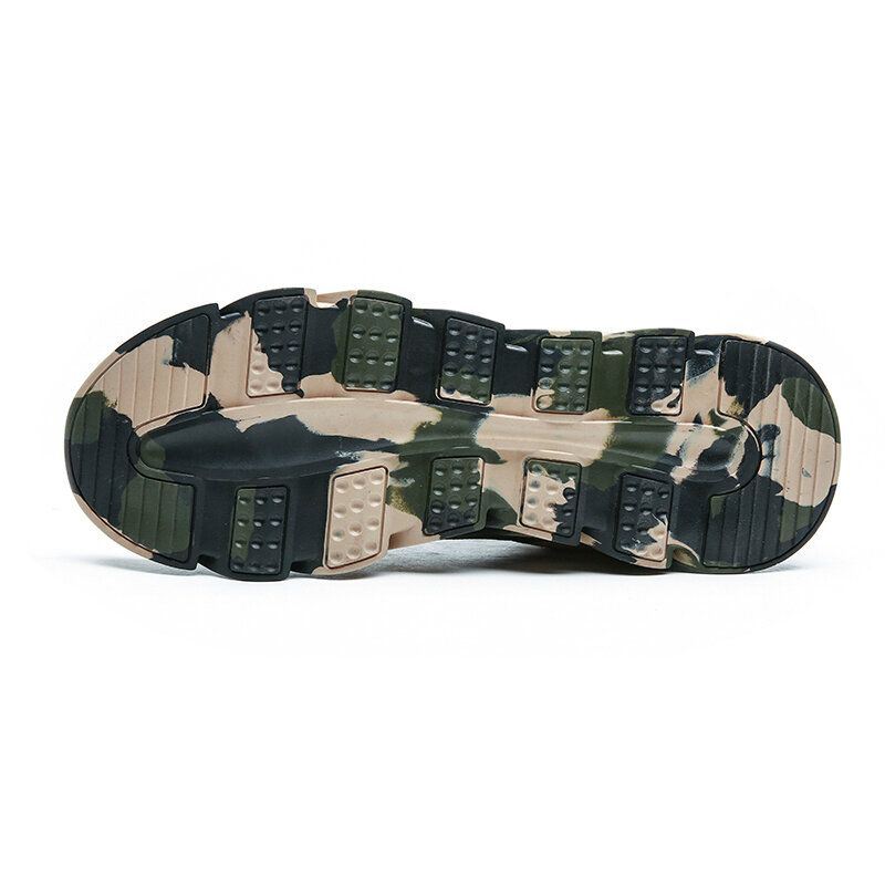 Heren Camouflage Gebreide Stof Ademend Antislip Soft Casual Hardloopschoenen