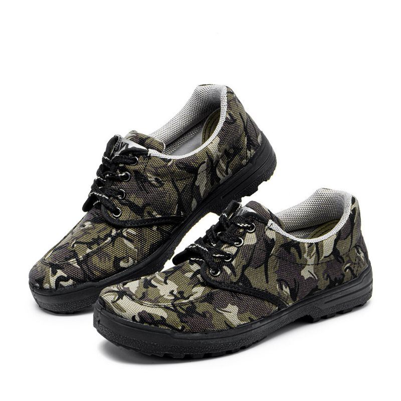 Heren Camouflage Sneakers Site Antislip Ademend Zachte Werkstijl Schoenen