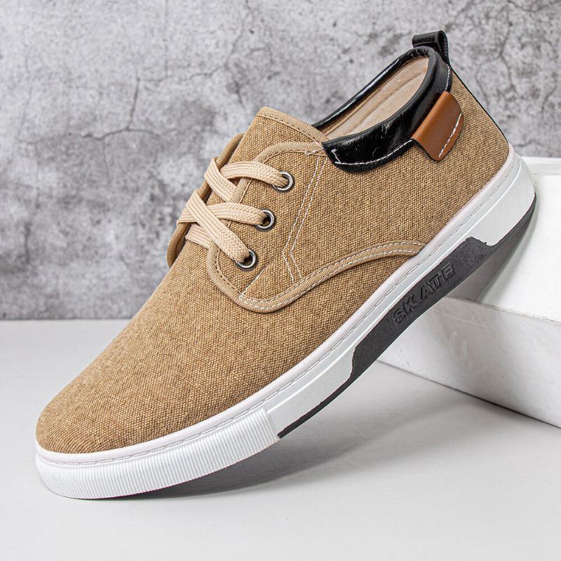 Heren Canvas Ademend Comfortabele Zachte Zool Non-slip Lace Up Casual Working Court Shoes