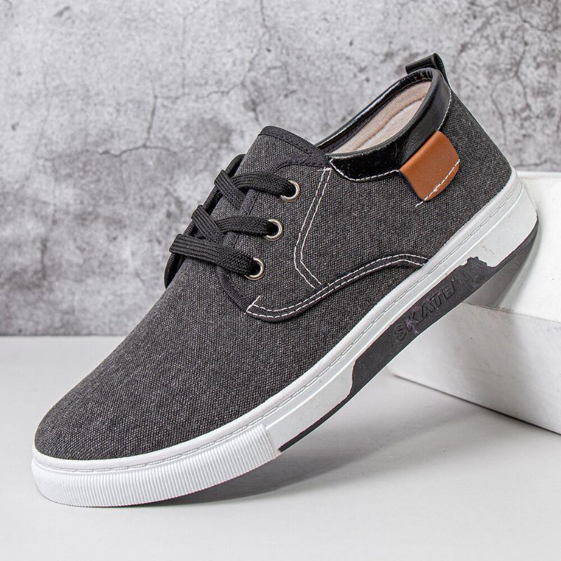 Heren Canvas Ademend Comfortabele Zachte Zool Non-slip Lace Up Casual Working Court Shoes