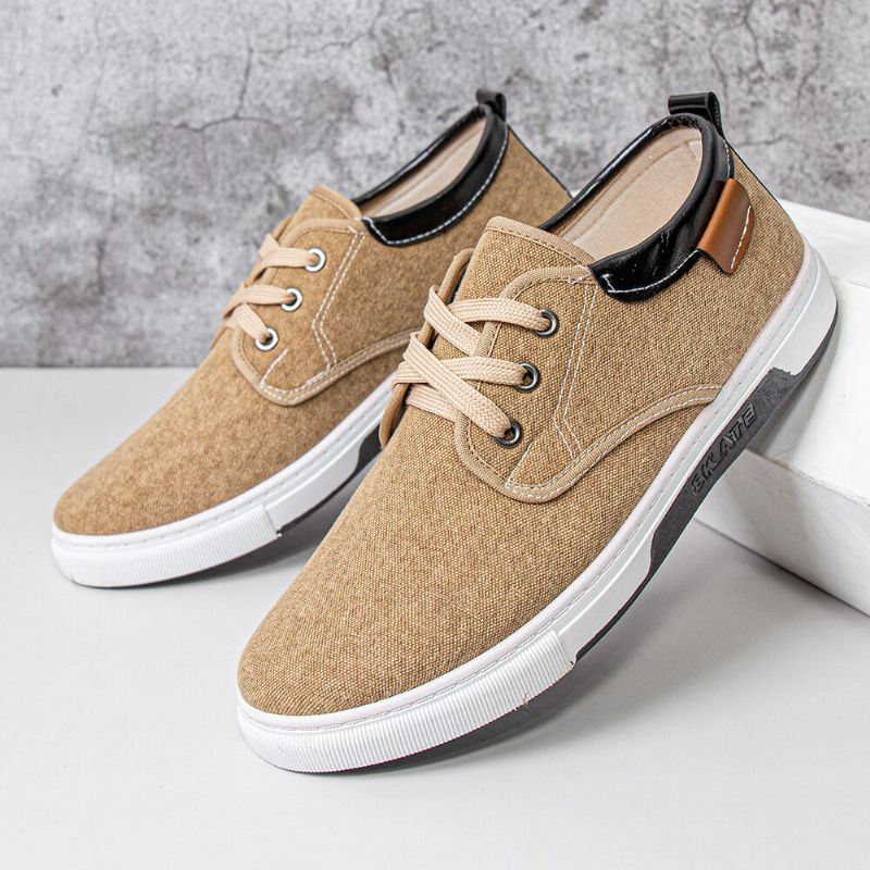 Heren Canvas Ademend Comfortabele Zachte Zool Non-slip Lace Up Casual Working Court Shoes