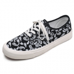 Heren Canvas Ademende Comfortabele Bodem Trendy Patroon Veterschoenen Casual Schoenen