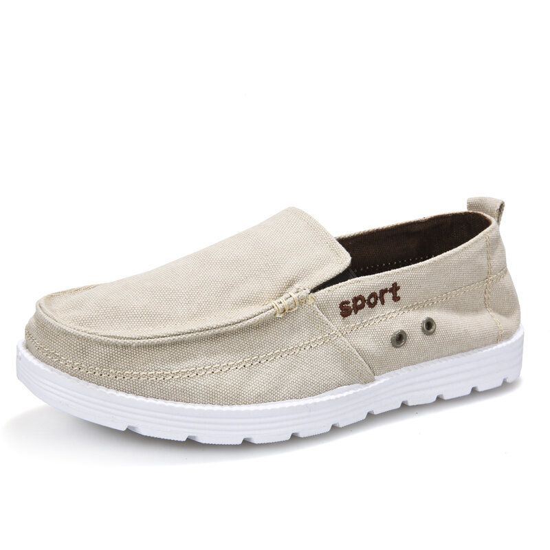 Heren Canvas Ademende Zachte Zool Antislip Korte Pure Kleur Comfy Casual Court Shoes