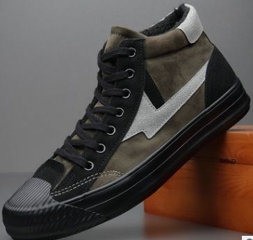 Heren Casual Colour Blocking Comfortabele Antislip Canvas Schoenen Met Veters