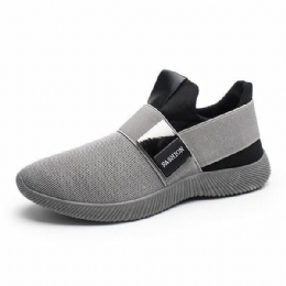 Heren Casual Stof Elastische Slip Op Atletische Sneakers Sportschoenen