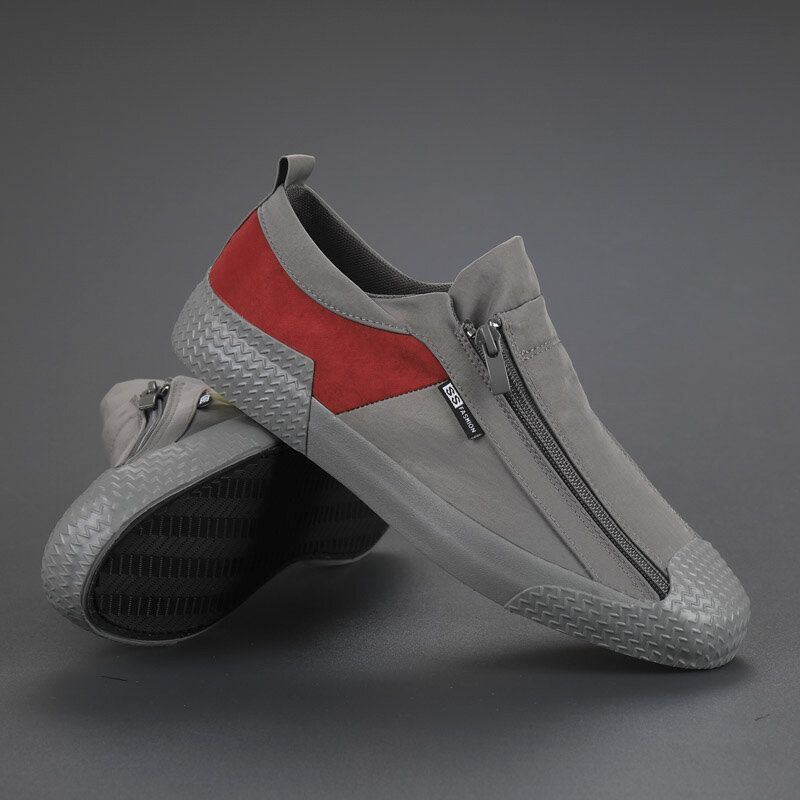 Heren Colorblock Comfortabele Ademende Casual Canvas Sneakers Met Rits