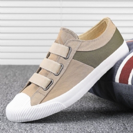 Heren Colorblock Comfortabele Ademende Elastische Band Slip On Casual Dagelijkse Canvas Sneakers