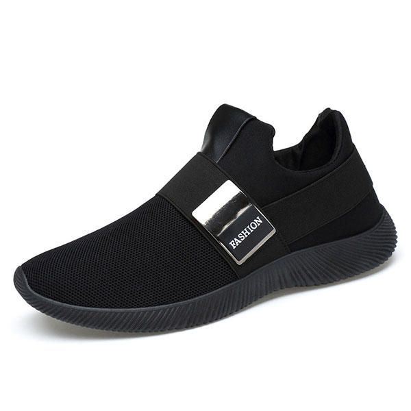 Heren Comfortabele Elastische Band Slip On Casual Sportschoenen