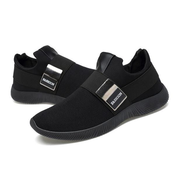 Heren Comfortabele Elastische Band Slip On Casual Sportschoenen