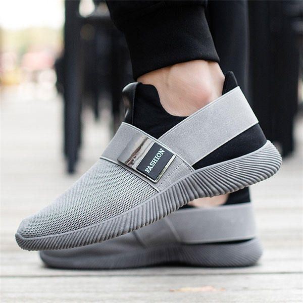 Heren Comfortabele Elastische Band Slip On Casual Sportschoenen