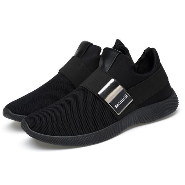 Heren Comfortabele Elastische Band Slip On Casual Sportschoenen