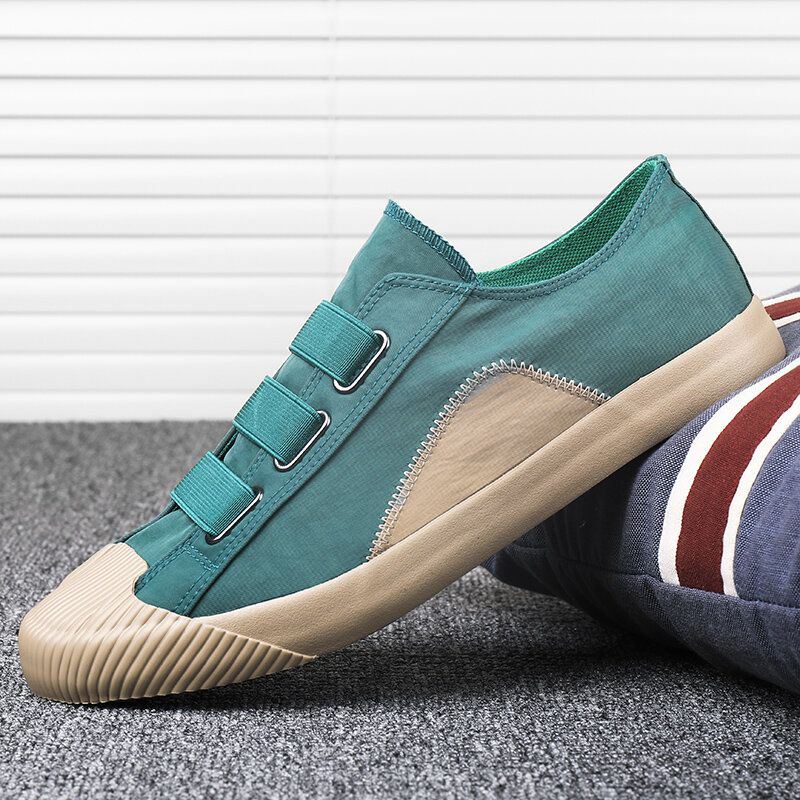 Heren Comfy Splicing Colorblock Ademende Skate Schoenen Casual Dagelijks Canvas Sneakers