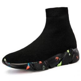 Heren Effen Kleur Gebreide Stof Ademende Casual Running Sock Sneakers