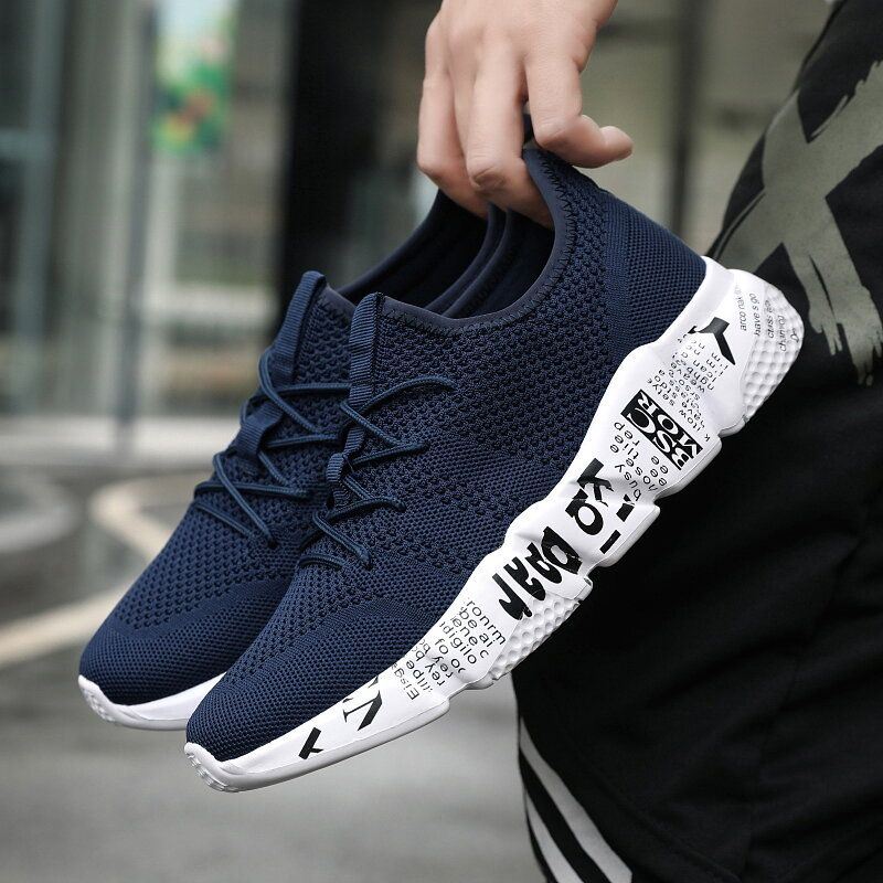 Heren Gebreide Stof Lichtgewicht Ademende Sport Casual Sneakers